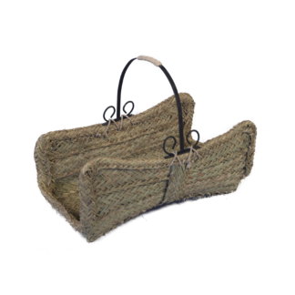 Leñera rectangular asa de forja