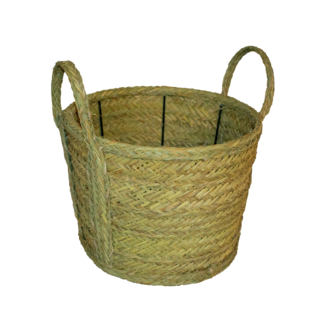 Leñera redonda con armazón de forja