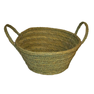 Leñera redonda de dos asas