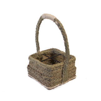 Cesta botellero cuadrada de forja