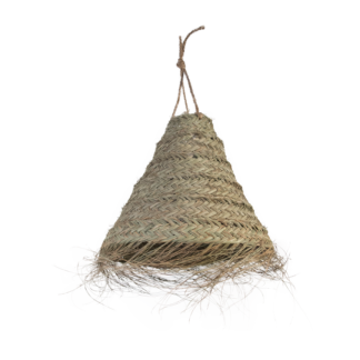 Lámpara cónica calada jareta alta con flecos