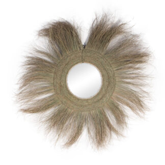 Espejo redondo con flecos