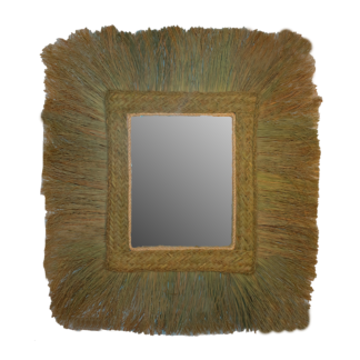 Espejo rectangular con flecos