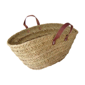 Capazo/Bolso con asas de cuero