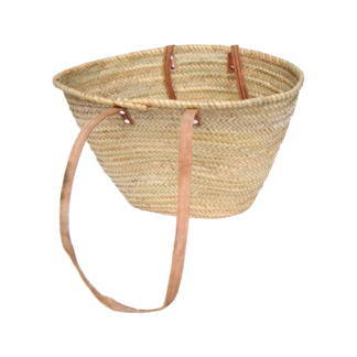 Capazo de 2 asas largas de cuero