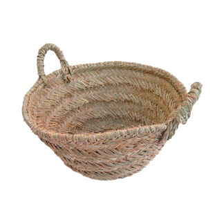 Leñera de espuerta redonda con 2 asas