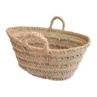 Leñera de espuerta ovalada con 2 asas