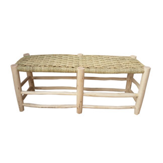 Banco grande de tres plazas con asiento de palmito